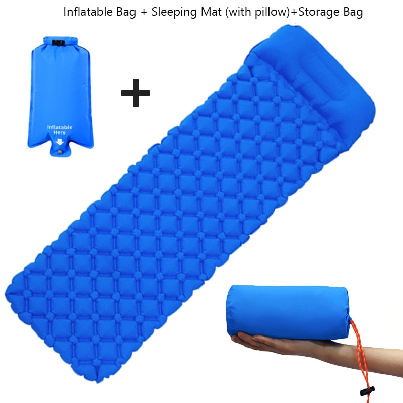 Outdoor Inflatable Mattress Diamond Ultra-Light Camping Mat Hiking  Air Cushion Portable