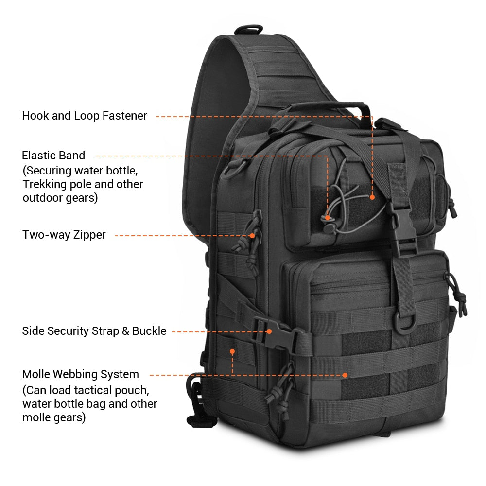 20L Tactical Assault Pack Military Sling Backpack Army Molle Waterproof EDC Rucksack Bag