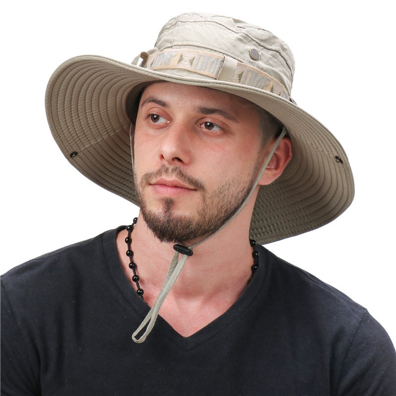 Waterproof Bucket Hat Summer Men Women Boonie Hat Outdoor UV Protection Wide Brim