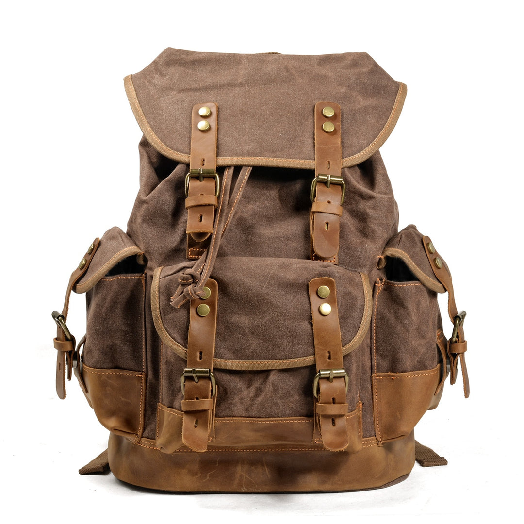 Waxed Canvas Backpack Men Backpacks Leisure Rucksack Travel School Bag Laptop