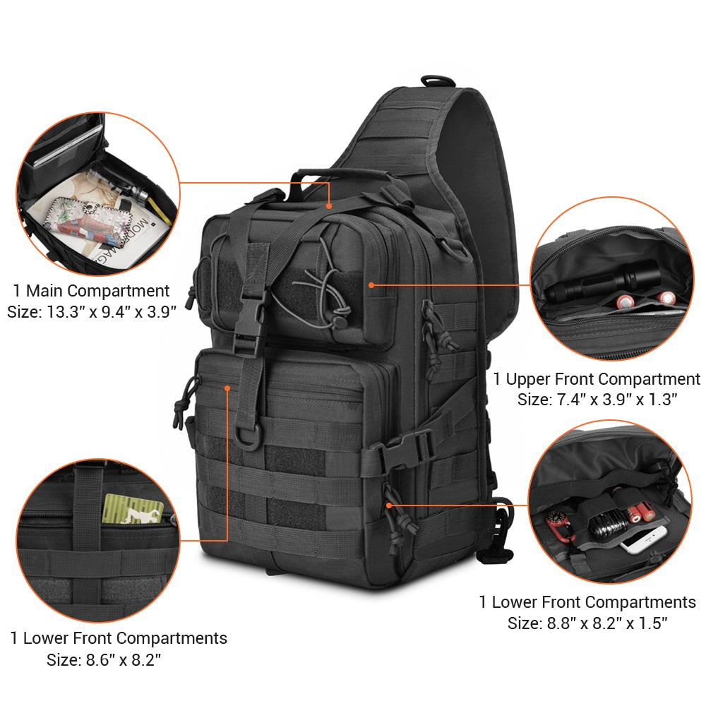 20L Tactical Assault Pack Military Sling Backpack Army Molle Waterproof EDC Rucksack Bag