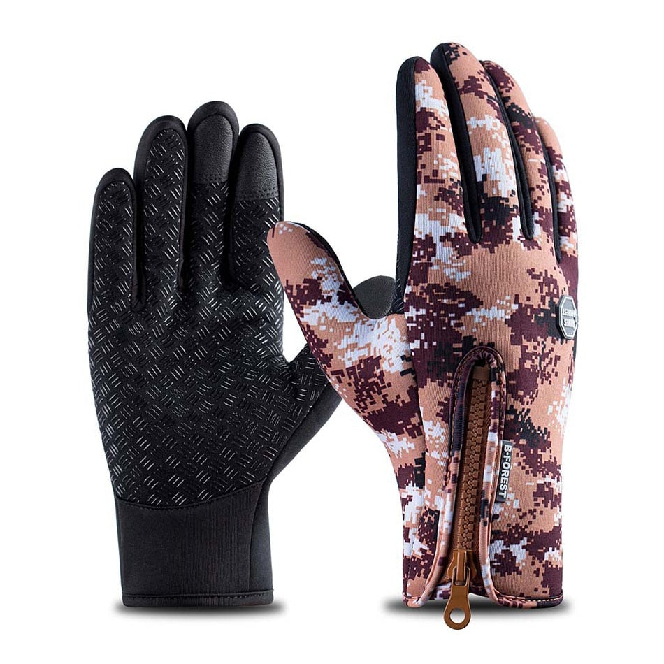 Winter Cycling Gloves Bicycle Warm Touchscreen Full Finger Gloves Waterproof Outdoor