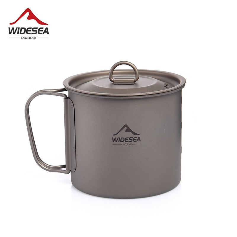 Widesea Camping Mug Titanium Cup Tourist Picnic Tableware Utensils Equipment Outdoor