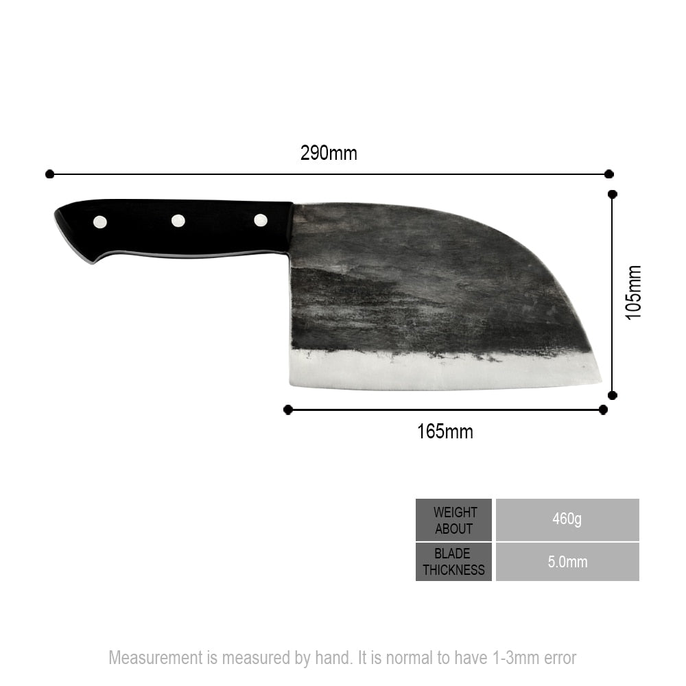 Full Tang Handmade Butcher Knife Forged High-carbon Clad Steel Kitchen Knives Cleaver