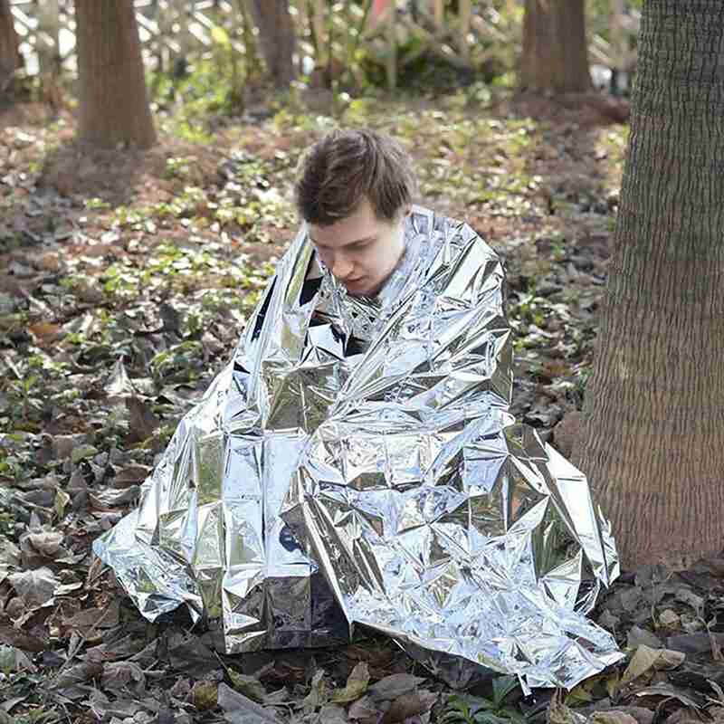 Outdoor Emergency Thermal Blanket Reflective Aluminum WaterProof Keep Warm Survival Tool