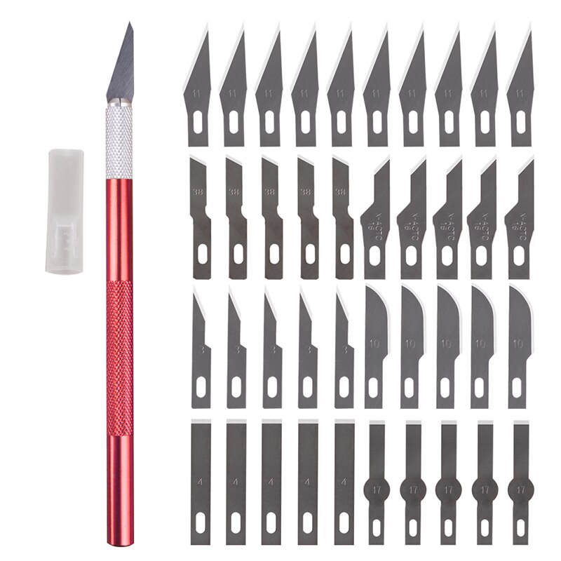 Non-Slip Metal Scalpel Knife Tools Kit Cutter Engraving Craft Knives +5/40/45pcs Blades Tools