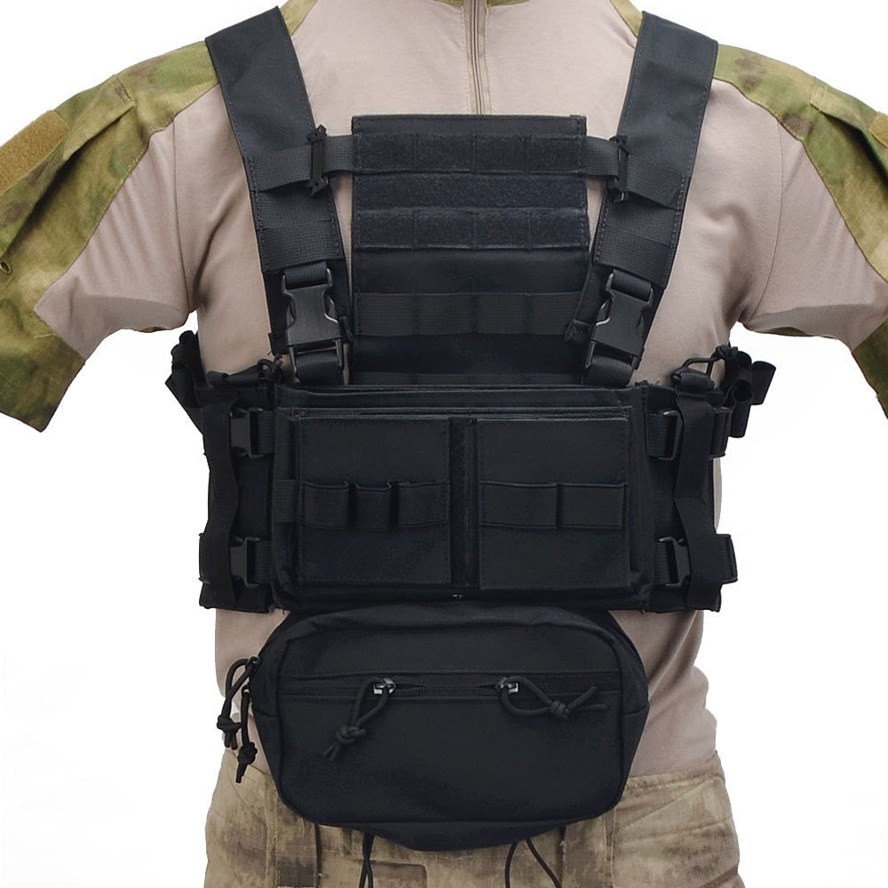 Tactical MK3 Chest Rig Micro Chassis SACK Pouch H Harness M4 AK Magazine Insert Airsoft