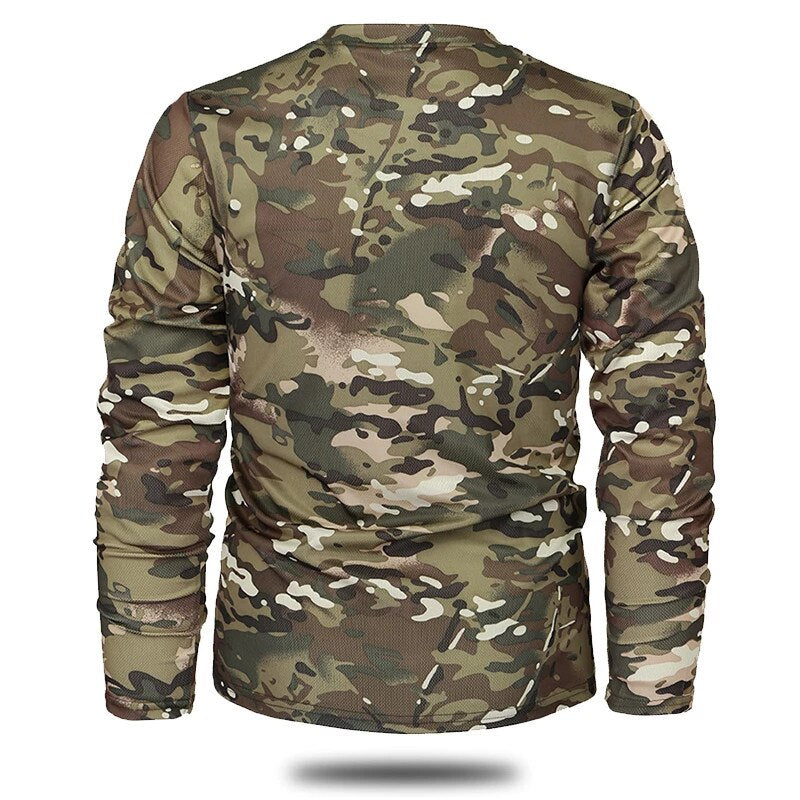 Quick-drying Camouflage Long-sleeved T-shirts Outdoor Breathable Military Tactical