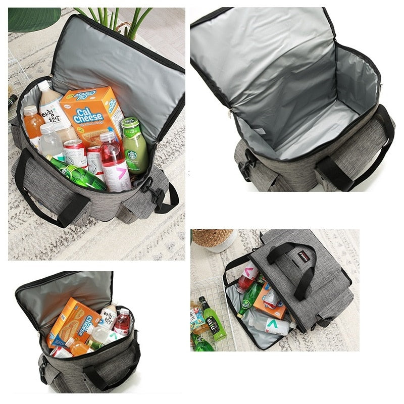 23L Waterproof Cooler Bag Portable Car Thermo Food Ice Pack Thermal Refrigerator koeltas