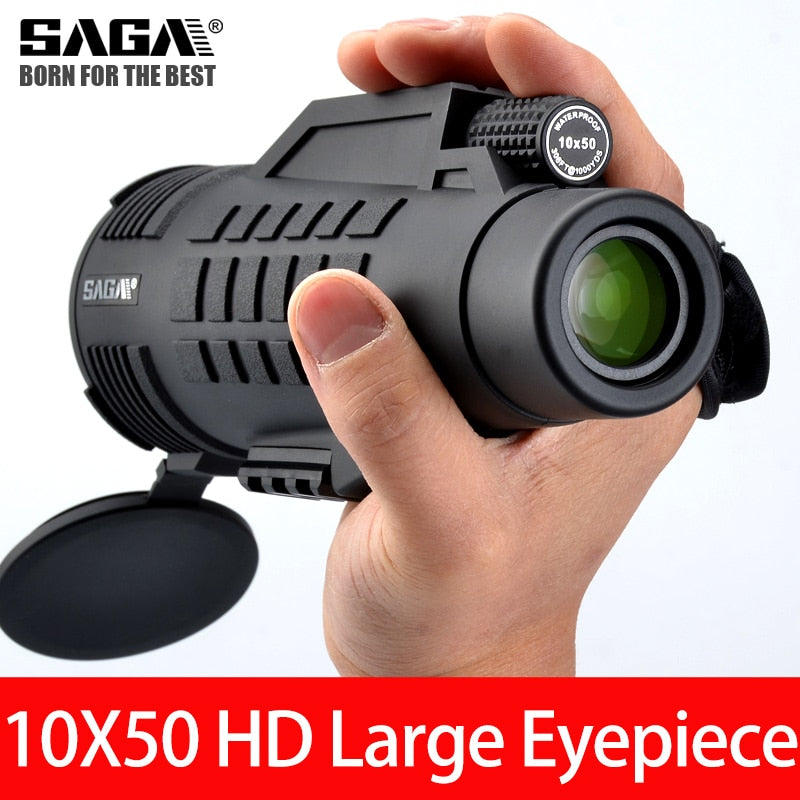 Saga Professional Monocular Telescope 8/10/12X42/50 Mini Telescopio Bak4 Prism Compact