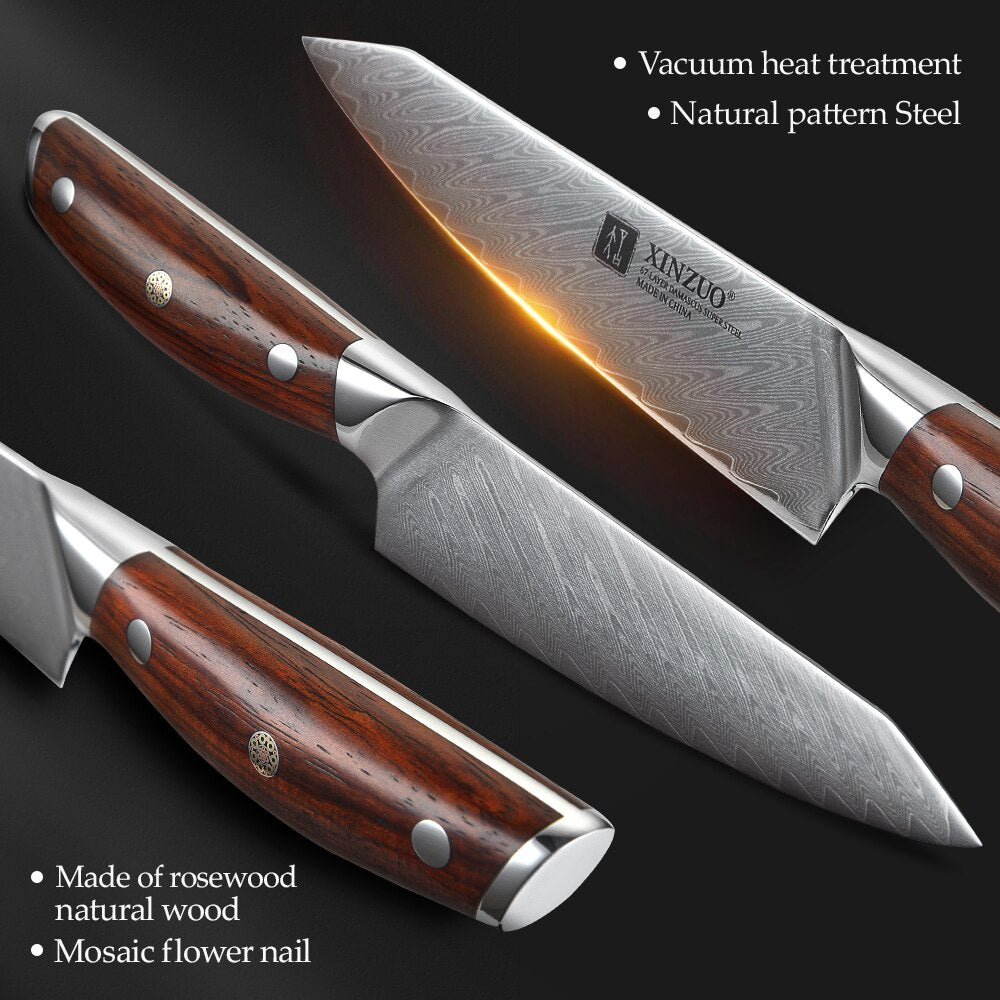 XINZUO 2PCS Kitchen Knife Brand Cook Sets High HRC Damascus Steel Knife Brand Chef