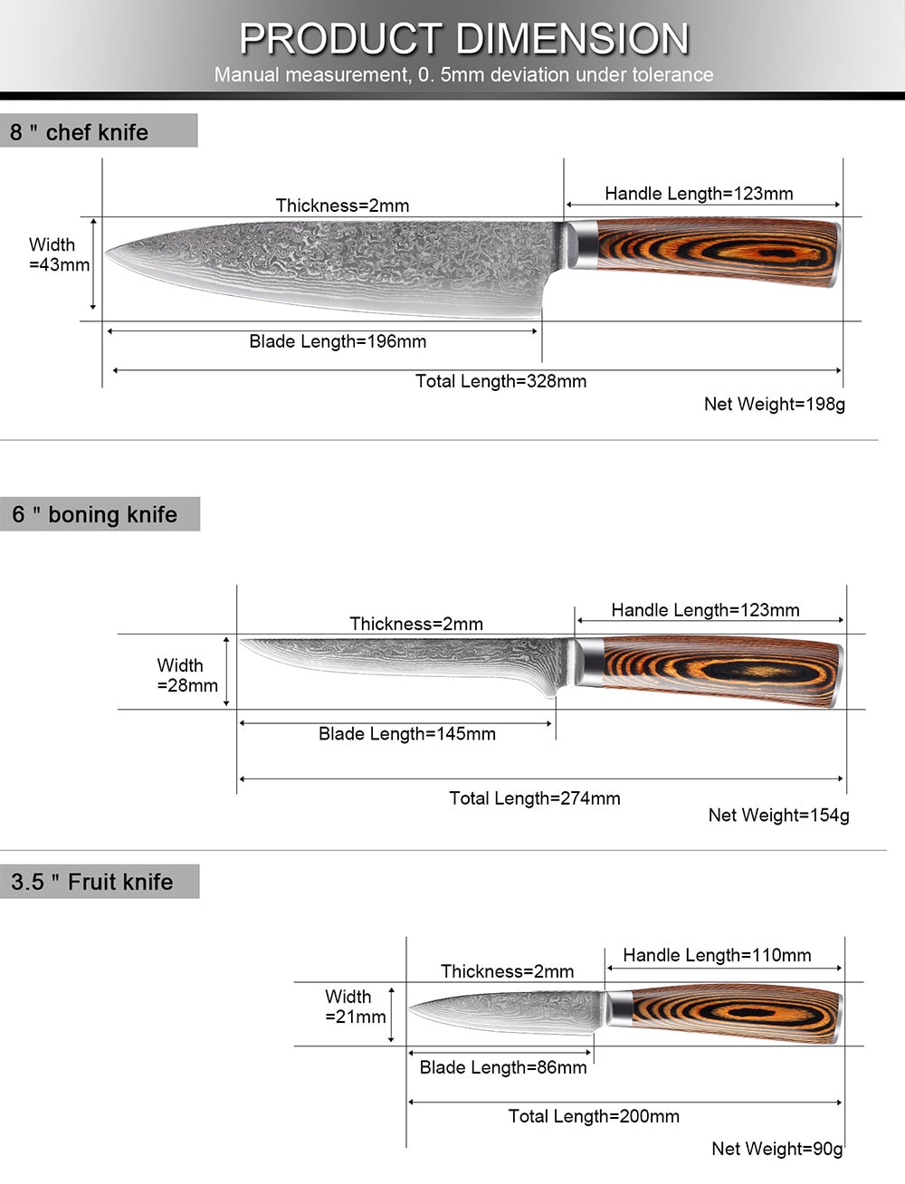 XITUO 1-4pcs kitchen knives set Japanese Damascus steel kitchen knife VG10 chef boning