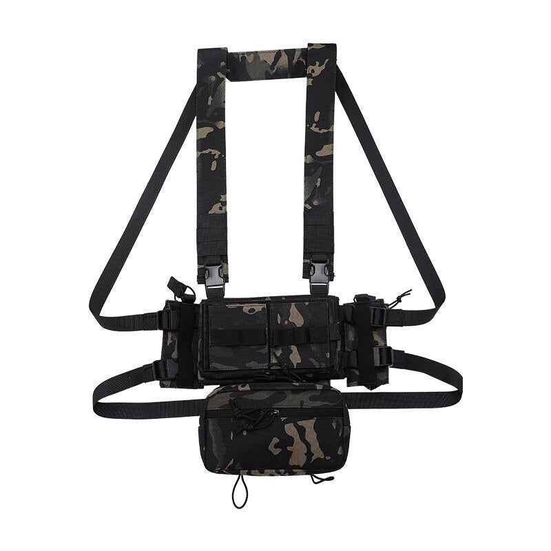 Tactical MK3 Chest Rig Micro Chassis SACK Pouch H Harness M4 AK Magazine Insert Airsoft