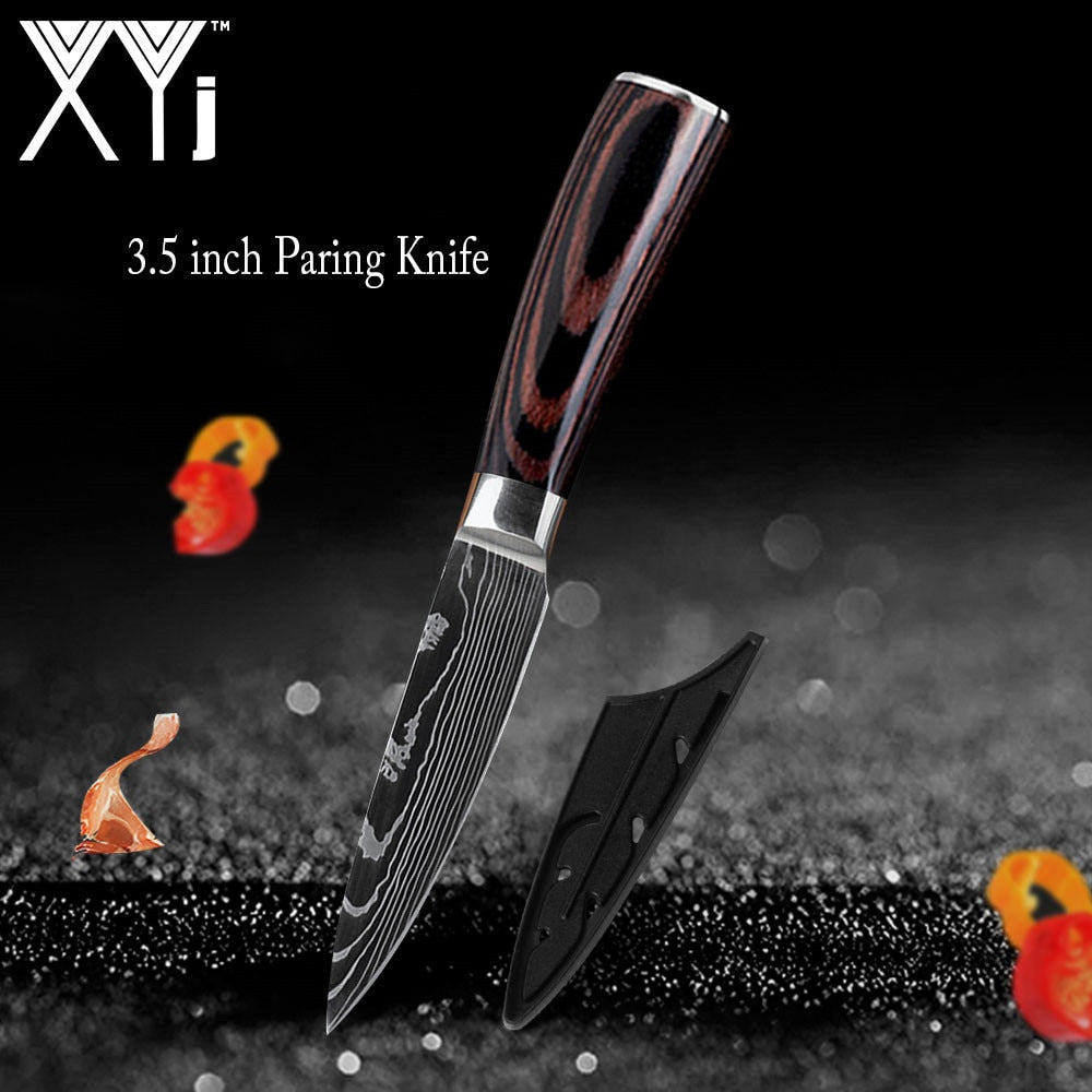 Kitchen Knife Set Stainless Steel Holder Gift Cover Bread Paring Nakiri Knives Cutter Tools