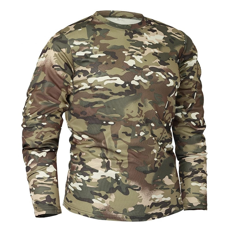 Quick-drying Camouflage Long-sleeved T-shirts Outdoor Breathable Military Tactical