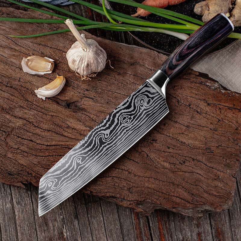 Forged Japanese Chef Knife Stainless Steel Kitchen Cooking Meat Cleaver Vegetable Cutting