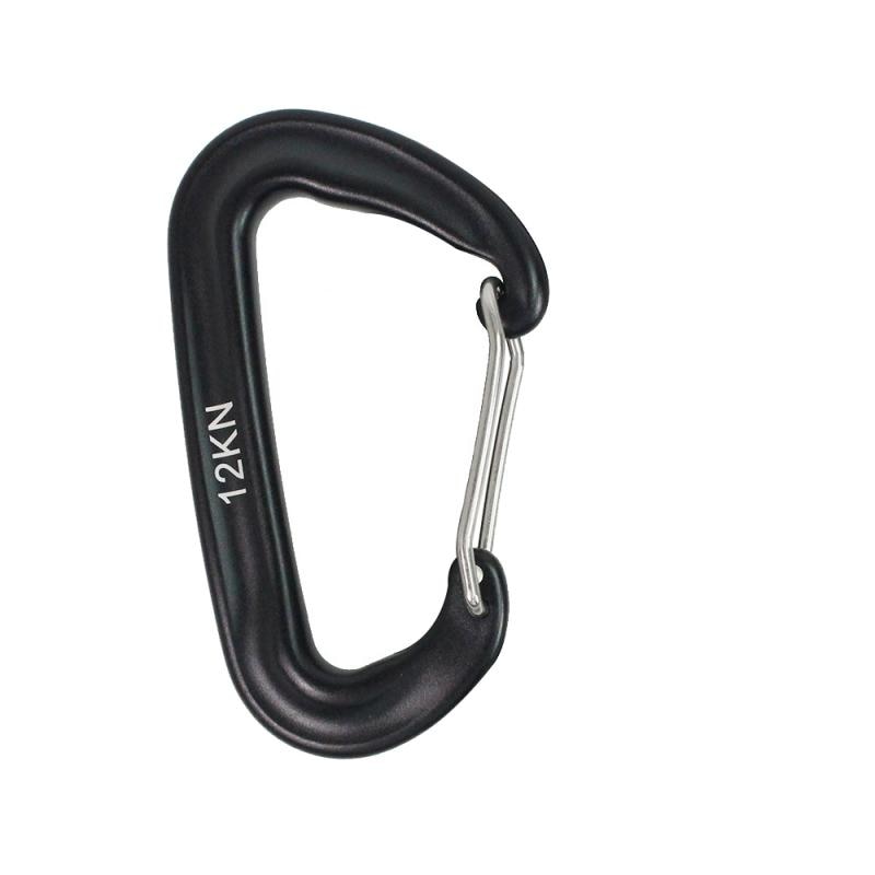 1PCS Durable 12KN D Carabiner Key Aluminum Wire Gate Spring Clip Locking Backpack