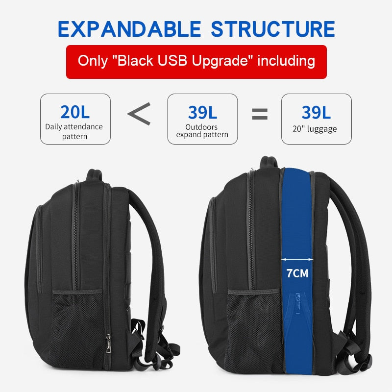 Men's Backpack 15.6 17.3inch Laptop For Anti Theft School Travel Bag Mochila