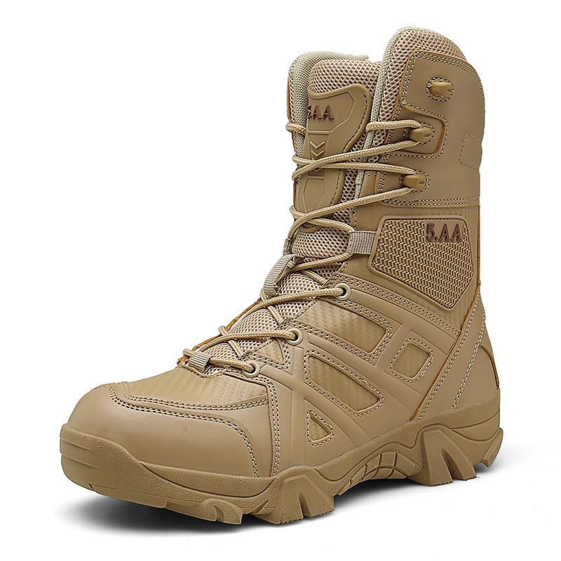 High Top Tactical Boots Men Shoes Waterproof Hiking Outdoor Hunting Mountain Desert Combat Military