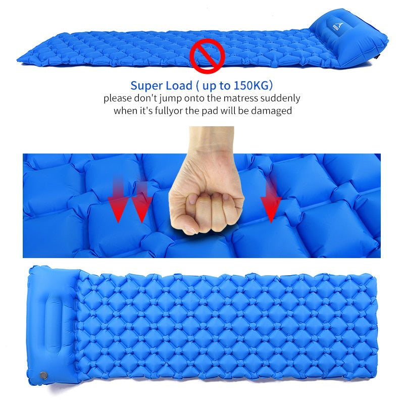 Widesea Camping Sleeping Pad Inflatable Air Mattresses Outdoor Mat Furniture Bed