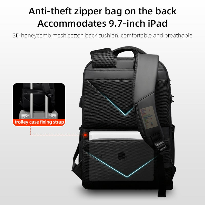 Backpack Anti-Thief School Backpack Men Travel Business  Fit for 15.6 Inch Laptop