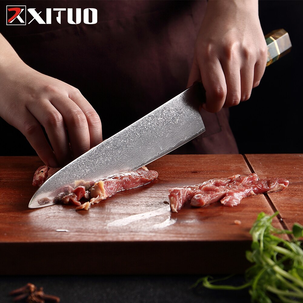 XITUO 2-5PCS Knives Set Nakiri Knife Japanese Damascus Steel Chef Knife Unique Solidified