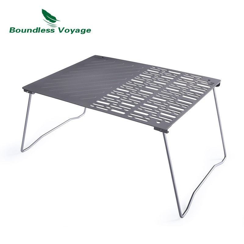 BBQ Grill Net with Folding Legs for Camping Beach Picnic Meat Food Barbecue Desk Tabletop