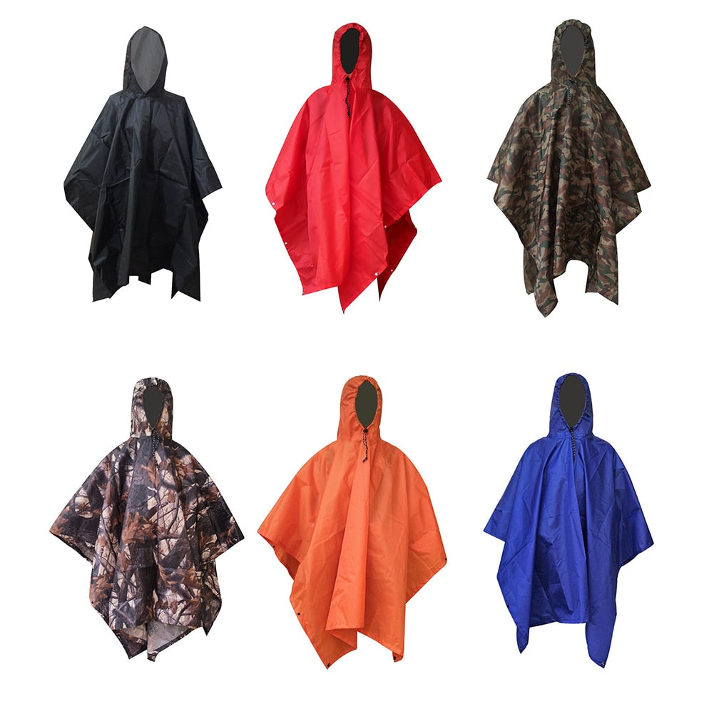 Raincoat Women Men Jacket Hooded Poncho for Outdoor Hiking Travel