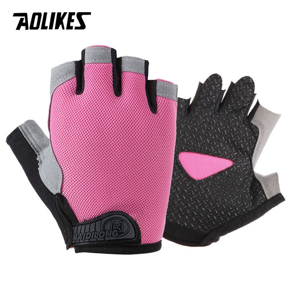 AOLIKES Cycling Gloves MTB Road Riding Gloves Anti-slip Camping Hiking Gloves Gym Fitness