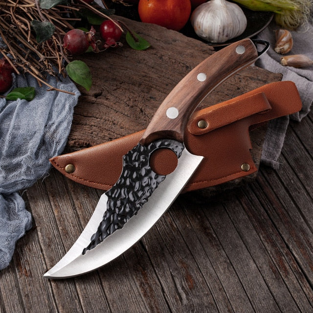 Meat Cleaver Hunting Knife Handmade Forged Boning Serbian Chef Stainless Steel Kitchen