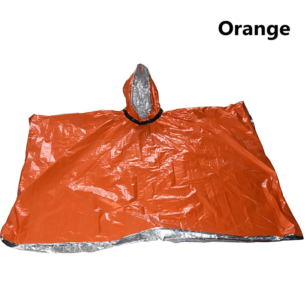 Orange Green Emergency Raincoat Aluminum Film Disposable Poncho Cold Insulation Rainwear