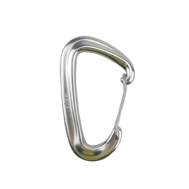 1PCS Durable 12KN D Carabiner Key Aluminum Wire Gate Spring Clip Locking Backpack