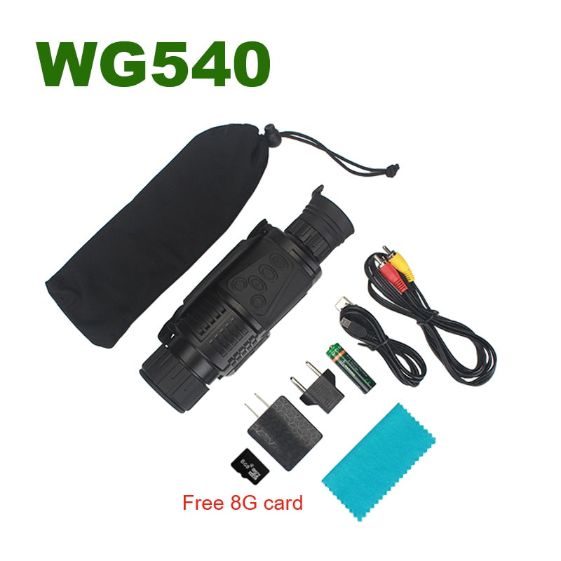 WG540 Infrared Digital Night Vision Monoculars with 8G TF card full dark