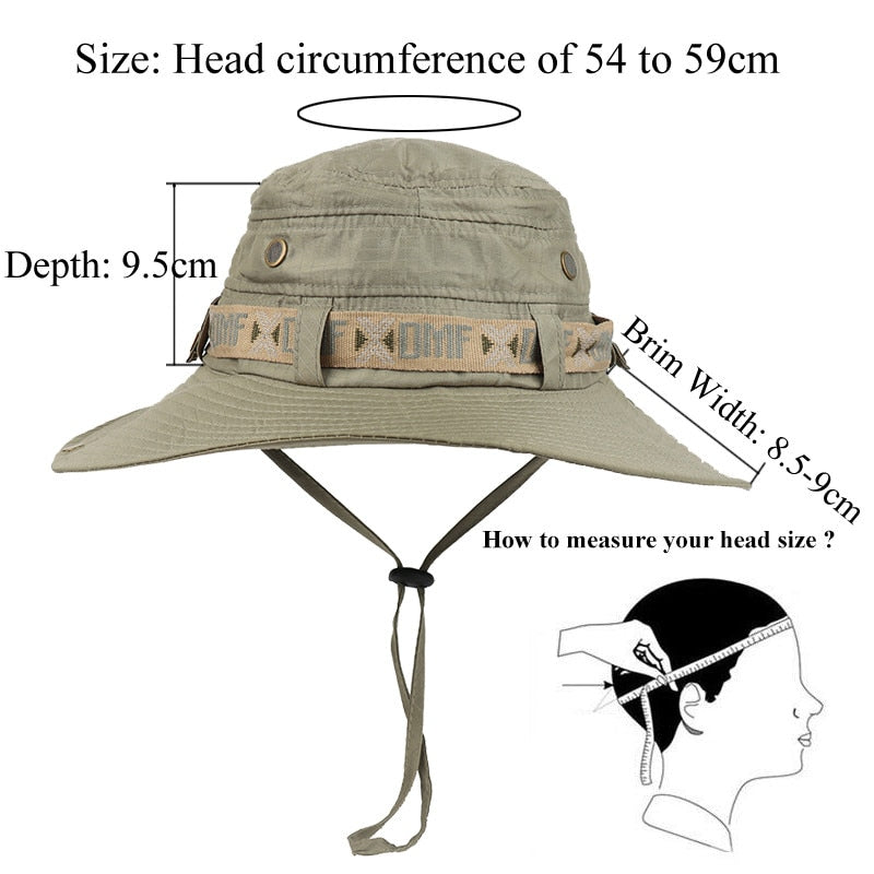 Waterproof Bucket Hat Summer Men Women Boonie Hat Outdoor UV Protection Wide Brim