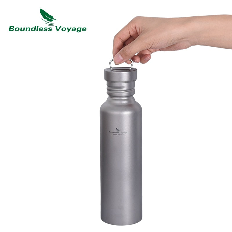 Titanium Water Bottle with Titanium Lid Outdoor Camping Cycling Hiking Tableware