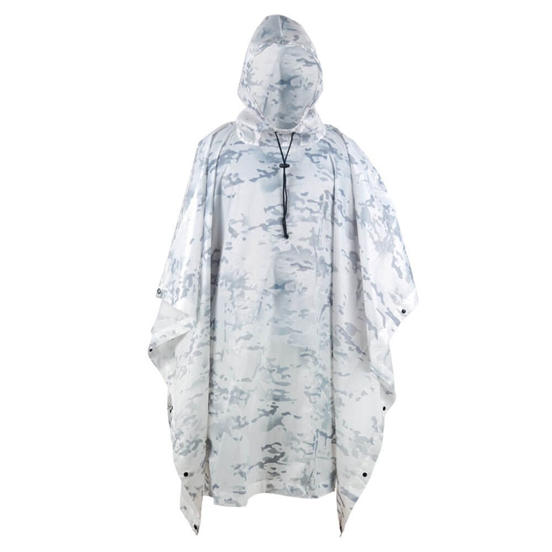 Outdoor Military Breathable Camouflage Poncho Jungle Tactical Raincoat Birdwatching Rain Gear