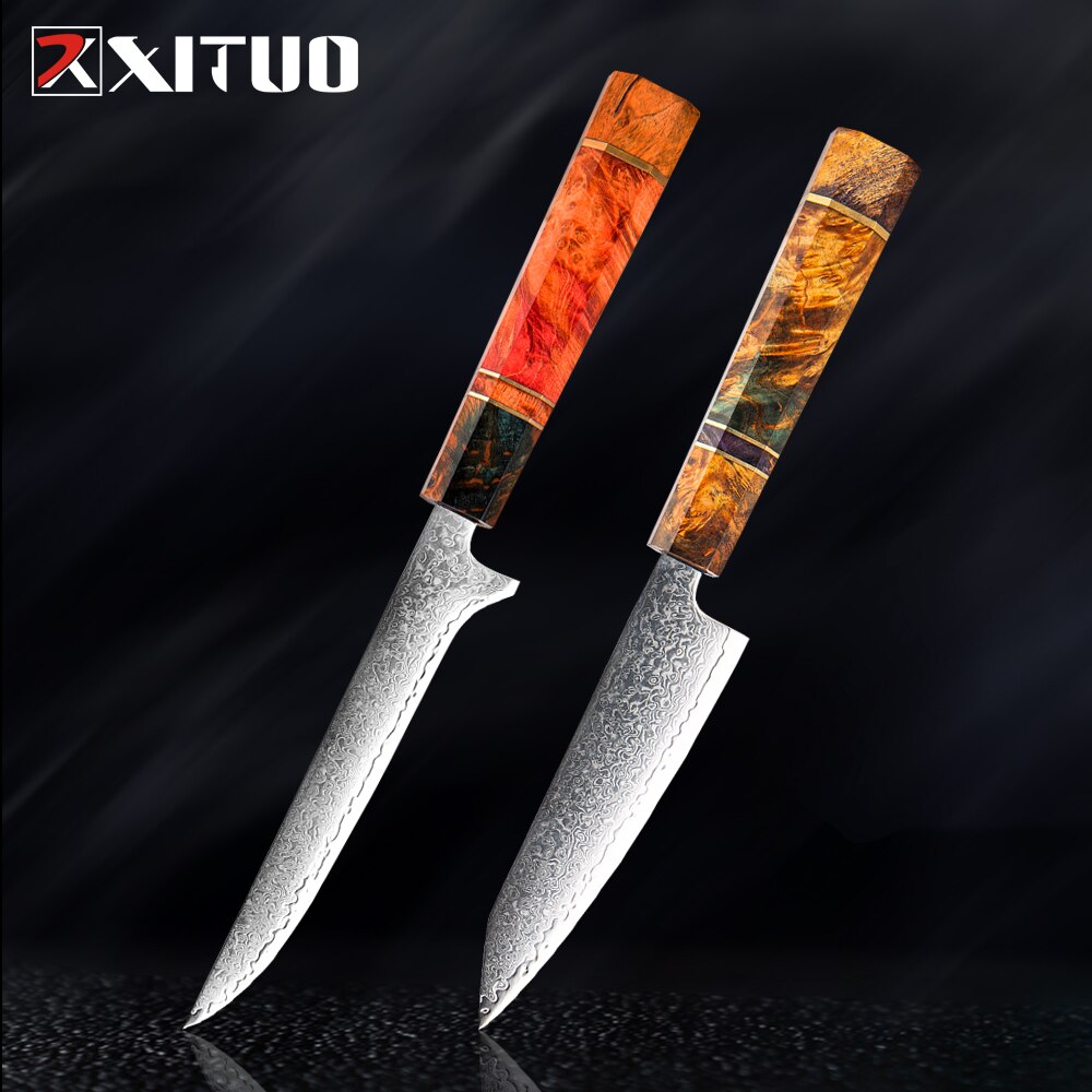 XITUO 2-5PCS Knives Set Nakiri Knife Japanese Damascus Steel Chef Knife Unique Solidified