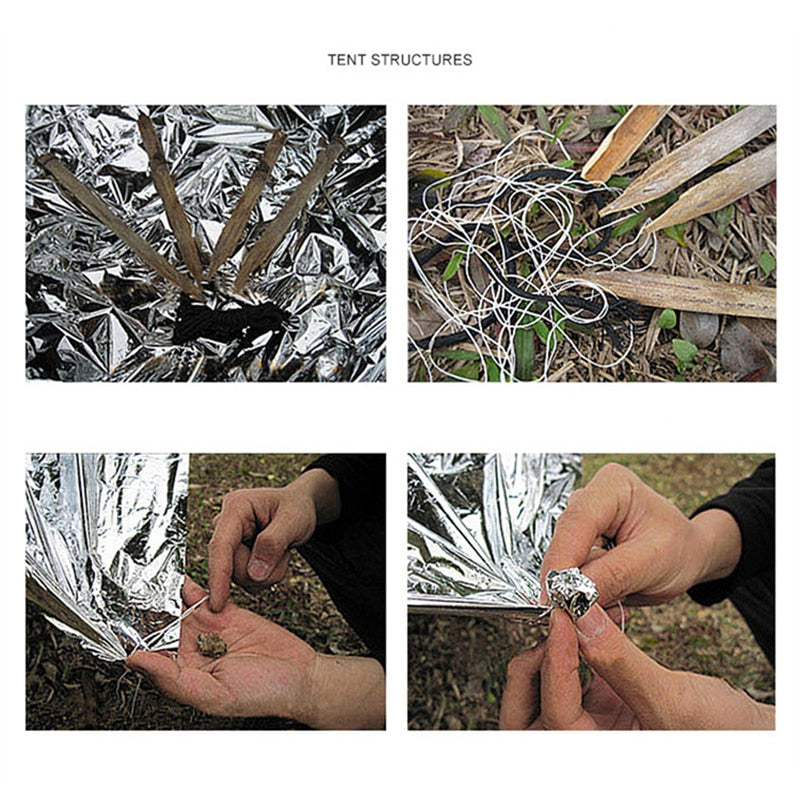 Hypothermia Rescue First Aid Camp Keep Foil Mylar Lifesave Warm Heat Bushcraft Outdoor Thermal