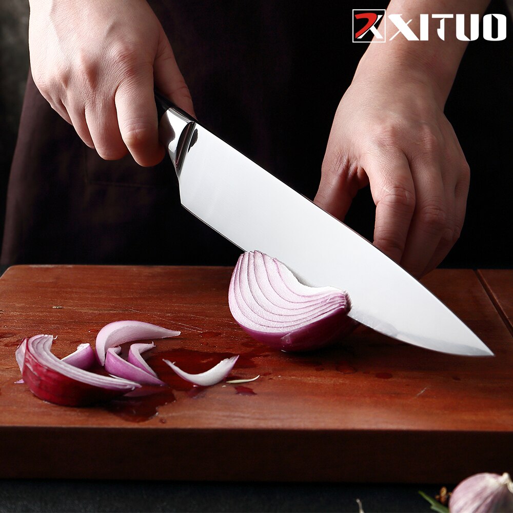 XITUO Kitchen Knife Set Stainless Steel Paring Utility Santoku Chef Sliced fruit knife Bread