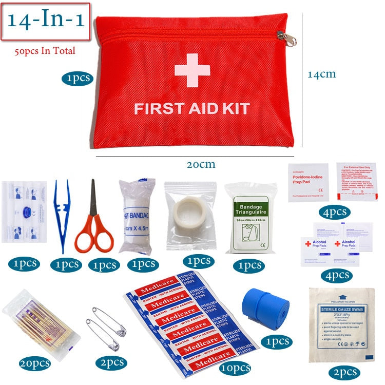 New Portable Waterproof First Aid Kit Bag Emergency Kits Case Only For Outdoor Camp Travel