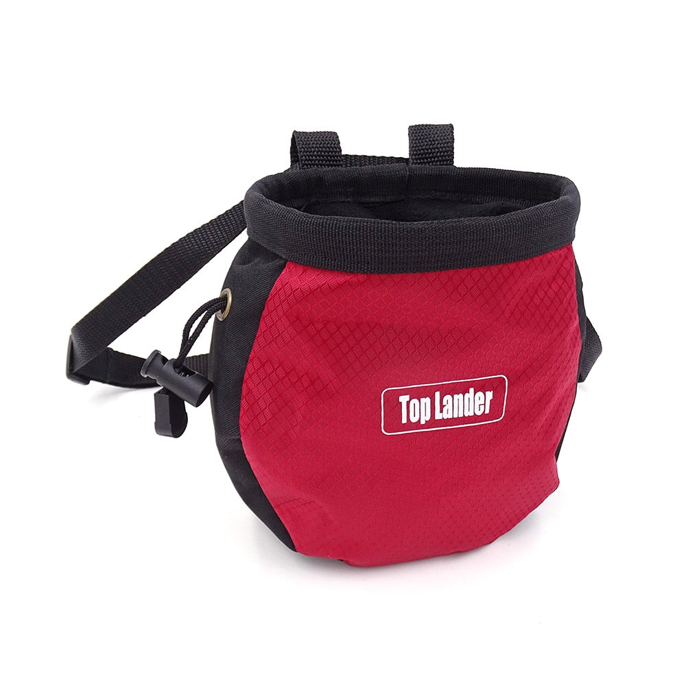 Rock Climbing Chalk Bag with Belt and Zipper Pocket for Fitness GYM Weight Lifting Hunting