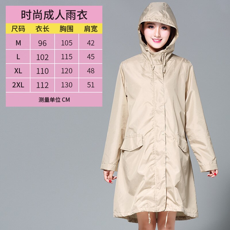 Long Raincoat Women Waterproof Windproof Hooded Light Hiking Coat Ponchos