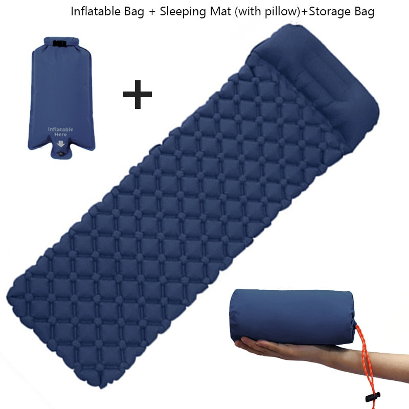 Outdoor Inflatable Mattress Diamond Ultra-Light Camping Mat Hiking  Air Cushion Portable