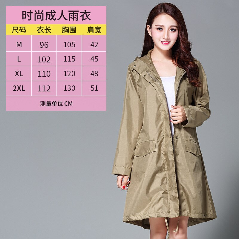 Long Raincoat Women Waterproof Windproof Hooded Light Hiking Coat Ponchos