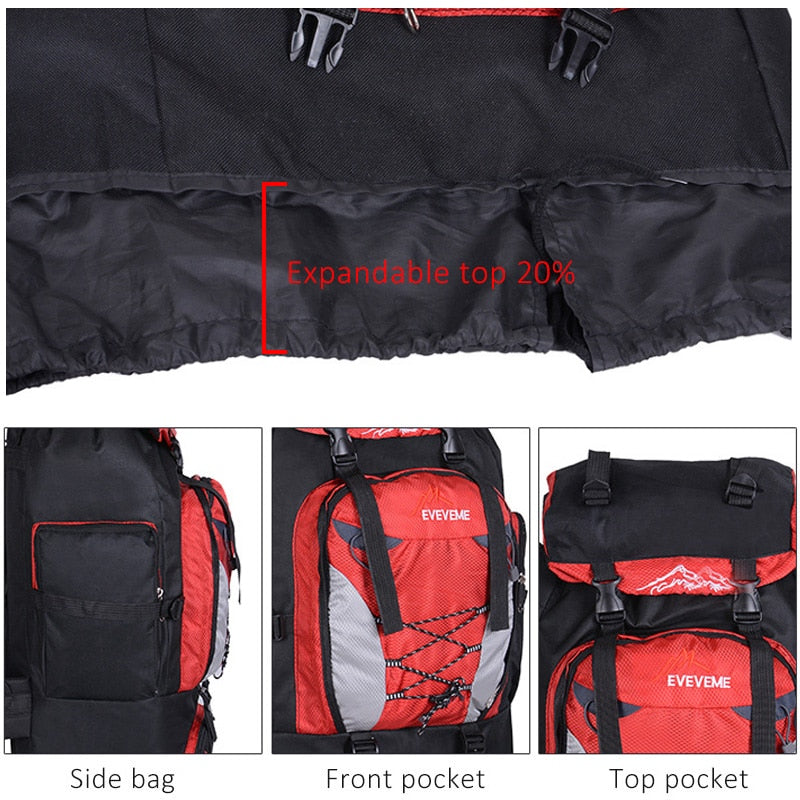 Men's 80L Big Hiking Mountaineering Backpack Climbing Camping Equipment Outdoor Travel Accessories