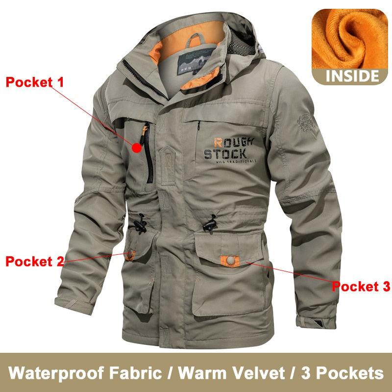 Spring Men Military Tactical Jackets Multi-Pockets Waterproof Casual Windbreaker Mens