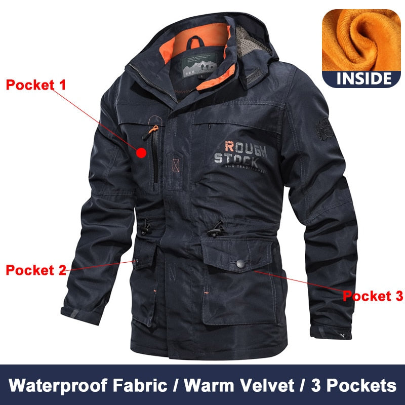 Spring Men Military Tactical Jackets Multi-Pockets Waterproof Casual Windbreaker Mens