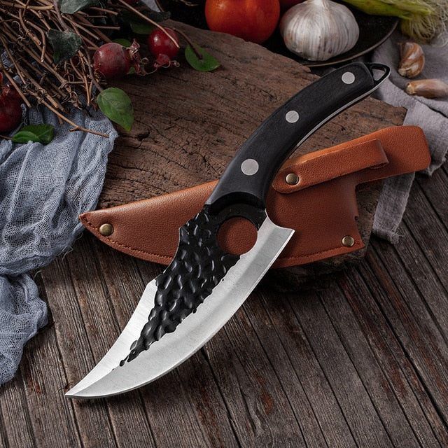 Meat Cleaver Hunting Knife Handmade Forged Boning Serbian Chef Stainless Steel Kitchen