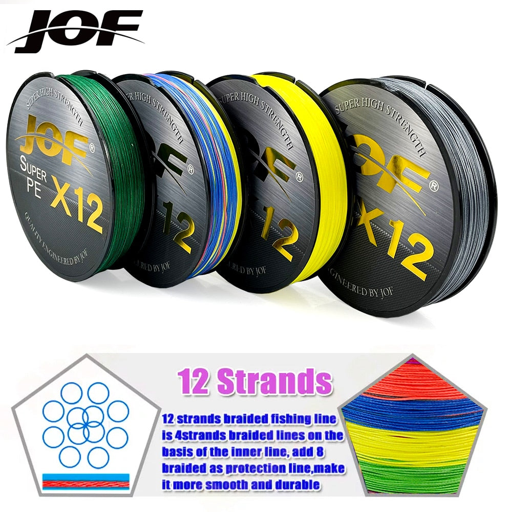 JOF 12 Strands Braided Japan Multifilament Smooth Fishing Line Accessories