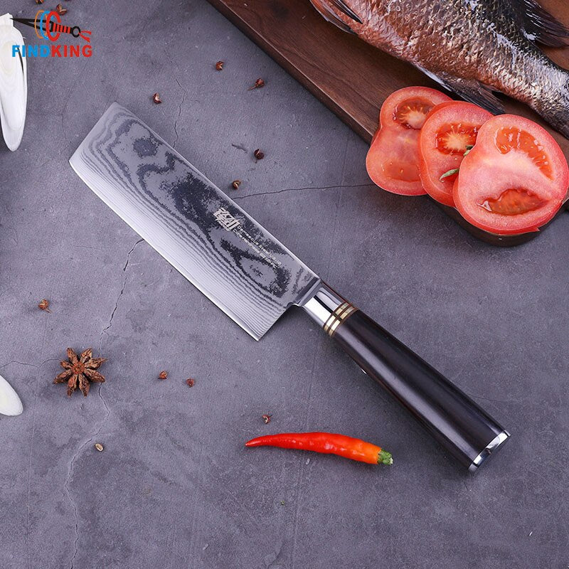 Damascus kitchen knives sets 67 layer Steel blade black handle knife Utility Santoku Chef